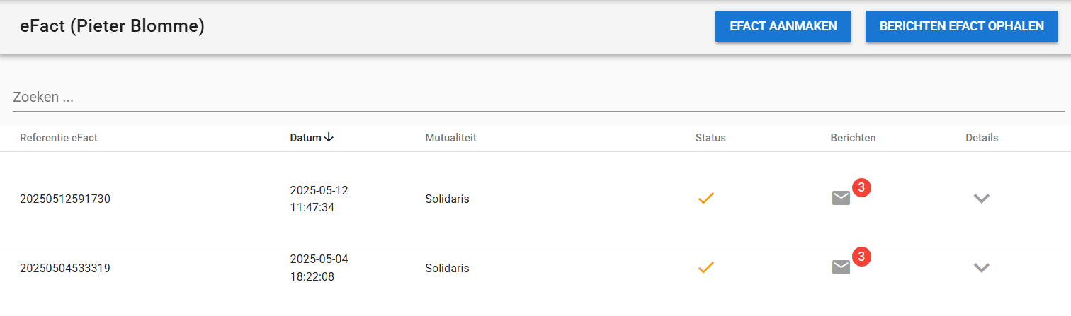 Overzicht eFacts